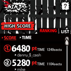 MySpaceアプリケーション 【Ninja Webcam Game】
